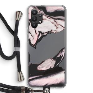 Roze stroom: Samsung Galaxy A32 5G Transparant Hoesje met koord