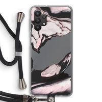 Roze stroom: Samsung Galaxy A32 5G Transparant Hoesje met koord