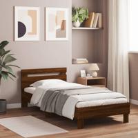 Bedframe met hoofdbord zonder matras bruin eikenkleur 75x190 cm