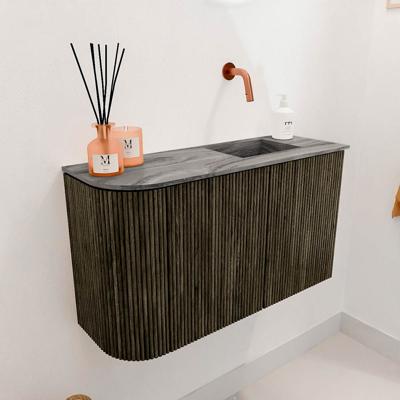 Toiletmeubel Mondiaz Joya Dlux | 71.6 cm | Meubelkleur Shadow | Faye wastafel Sombra Wasbak Rechts | Zonder kraangat(en)