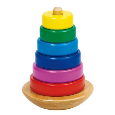 Goki houten stapeltoren kleur, 8dlg.