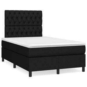 Boxspring met matras en LED stof zwart 120x190 cm SKU: V3270220