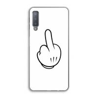 Middle finger white: Samsung Galaxy A7 (2018) Transparant Hoesje