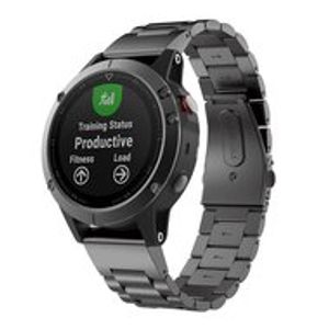 Stalen schakelband - Zwart - Garmin Fenix 7X / 6X / 5X