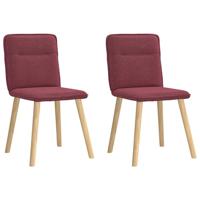 Eetkamerstoelen 2 st stof wijnrood