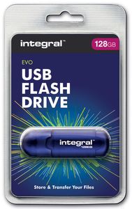 Integral 128GB USB2.0 DRIVE EVO BLUE USB flash drive USB Type-A 2.0 Blauw