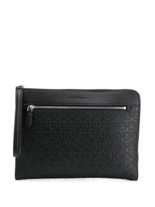 Ferragamo pochette à motif monogrammé - Noir