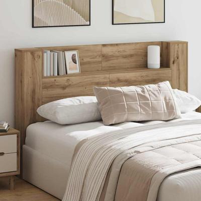 Hoofdeinde kas met plank artisanaal eikenkleurig Bewerkt hout