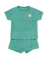 HEMA Babypyjama Badstof Gezichtje Groen (groen)