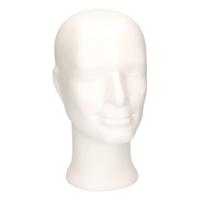 Piepschuim hoofd/kop - wit - 33 cm - man/jongen - Hobby/DIY materiaal - paspop Piepschuim hoofd/kop - wit - 33 cm - man/jongen - Hobby/DIY materiaal - paspop