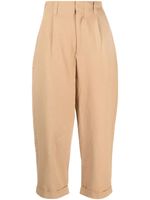 izzue pantalon court à taille élastiquée - Marron