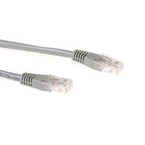 Patchkabel UTP CAT6A Grijs 1.5M ACT koperen AWG24 geleiders 50mu vergulde RJ45 contacten [