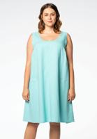 Yoek Mouwloze jurk | Blauw | Maat 54/56