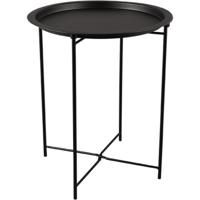 Bijzettafel - Trion Rondo - Consoletafel - Rond - Zwart - Metaal