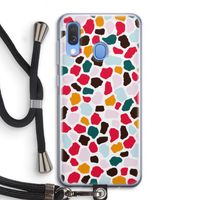 Colored Giraffe: Samsung Galaxy A40 Transparant Hoesje met koord Colored Giraffe: Samsung Galaxy A40 Transparant Hoesje met koord