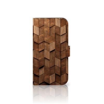 Book Style Case voor iPhone 15 Plus Wooden Cubes | Portemonnee hoesje