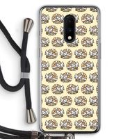 Slapende poes: OnePlus 7 Transparant Hoesje met koord