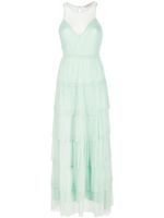 TWINSET robe longue en tulle à fronces - Vert - thumbnail