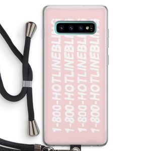 Hotline bling pink: Samsung Galaxy S10 Plus Transparant Hoesje met koord