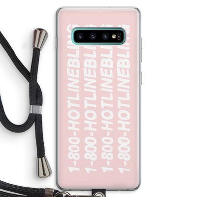 Hotline bling pink: Samsung Galaxy S10 Plus Transparant Hoesje met koord