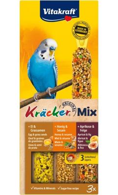 VITAKRAFT Kräcker Mix Egg, apricot, honey - lekkernijen voor grasparkiet - 3 st.