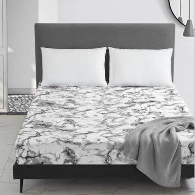 Marmeren patroon bed Dust Cover matras beschermende case Hoeslaken cover Bedclothes grootte: 138X190X30cm (wit)