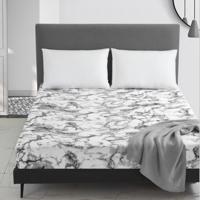 Marmeren patroon bed Dust Cover matras beschermende case Hoeslaken cover Bedclothes grootte: 138X190X30cm (wit)