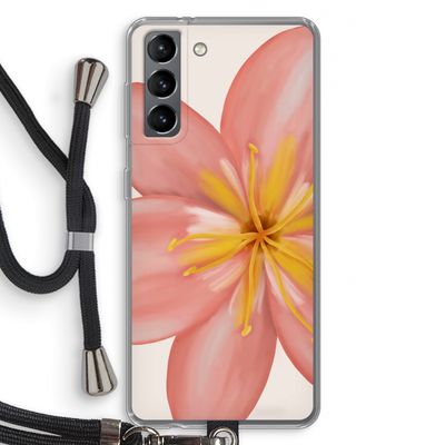 Pink Ellila Flower: Samsung Galaxy S21 Transparant Hoesje met koord