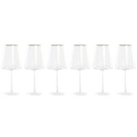 Vlak glas voor champagne en cava Home ESPRIT Transparant Gouden Kristal 400 ml (6 Stuks)