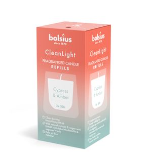 Bolsius Navulling - voor Clean Light - Cypress & Amber - 2 Stuks