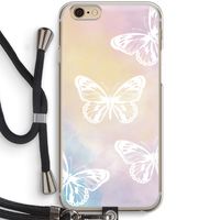 White butterfly: iPhone 6 / 6S Transparant Hoesje met koord