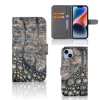 iPhone 15 Plus | Telefoonhoesje | Met pasjeshouder | Krokodillenprint