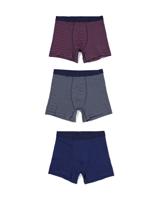HEMA Herenboxers strepen - 3 stuks donkerblauw (donkerblauw)