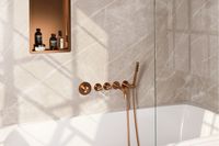 Brauer Copper Edition inbouw badkraan met uitloop en staafhanddouche koper geborsteld PVD - thumbnail