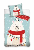 Kerst dekbedovertrek Ijsbeer met Sjaal 140 x 200 cm