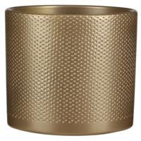 Mica Decorations Bloempot - goud - relief - keramiek - D21,5 x H23 cm - plantenpotten binnen