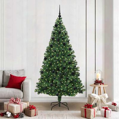 VidaXL Kunstkerstboom groen 210 cm pvc en staal en kunststof