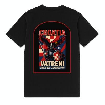 FC ELEVEN - Kroatië Vatreni Heavy T-Shirt - Zwart