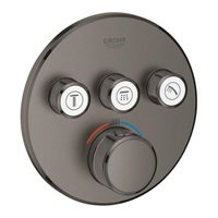 GROHE Grohtherm SmartControl inbouwkraan thermostatisch met omstel voor 3 functies rond hard graphite geborsteld 29121AL0