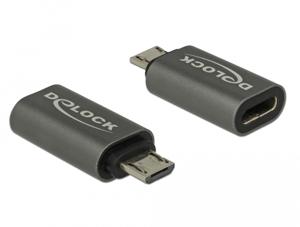 DeLOCK 65927 tussenstuk voor kabels USB 2.0 Micro-B USB Type-C Antraciet