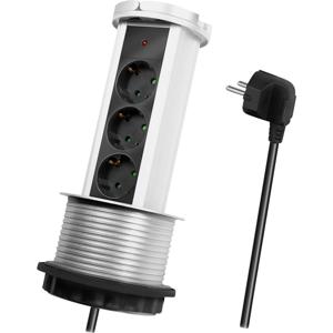 LogiLink LPS235A Stopcontact (inbouw) Aanraakbeveiliging Zilver-zwart