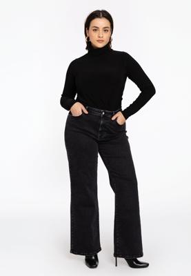 Yoek Jeans wide leg 5-pockets | Zwart | Maat 54