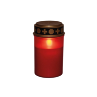 Grafverlichting led op batterij met timer 12x7 cm rood Anna's Collection - Annas collection