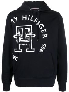 Tommy Hilfiger hoodie en coton à logo imprimé - Bleu