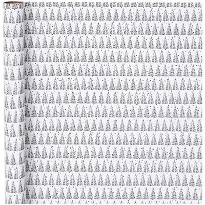 6x stuks kerst cadeaupapier/inpakpapier met kerstbomen 70 x 400 cm