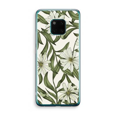 Wit bloemenpatroon: Huawei Mate 20 Pro Transparant Hoesje