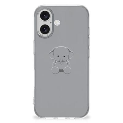 iPhone 16 plus Telefoonhoesje met Naam Grijs Baby Olifant iPhone 16 plus Telefoonhoesje met Naam Grijs Baby Olifant