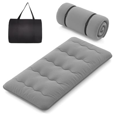Draagbare Opvouwbare Futon Matras Japanse Futon Matras Wasbare Hoes Vloermatras met Draagtas Grijs 90 x 200 cm