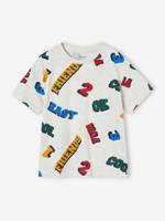 Jongensshirt met korte mouwen en XXL-opschrift gemêleerd wit Jongensshirt met korte mouwen en XXL-opschrift gemêleerd wit