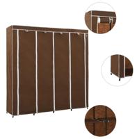 Kledingkast met 4 vakken 175x45x170 cm bruin